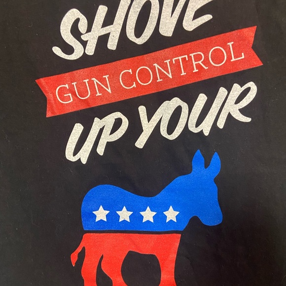 Black crewneck shortsleeve 2nd amendment graphic print cotton tshirt mens - Picture 2 of 5